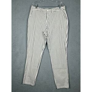 TU womens pants size 14 Striped pockets front zipper classic cotton